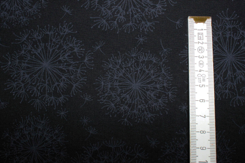 Preview: Designer-Baumwollstoff Dandelion black (10 cm)